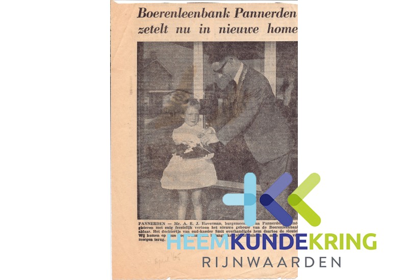 Pannerden April 1965 Boeren leenbank nieuw home
